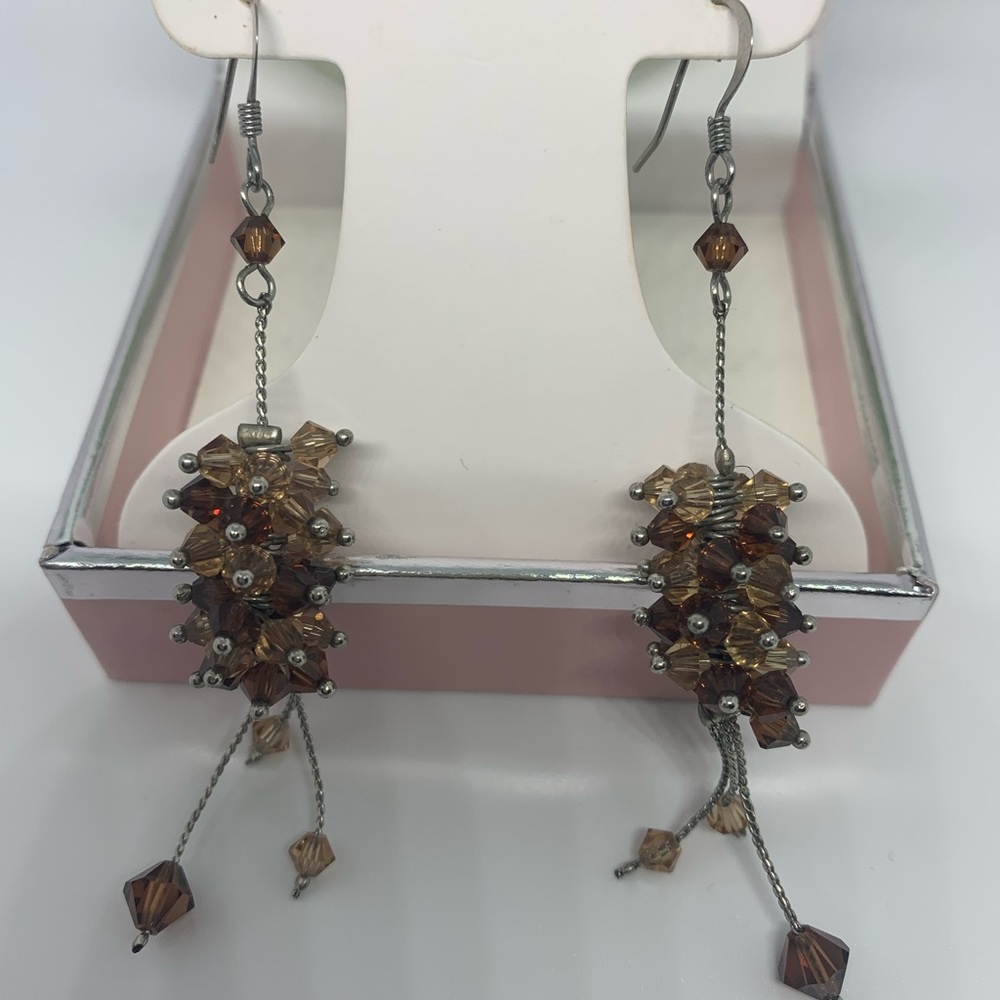 Chocolate Crystal Bead Earrings
